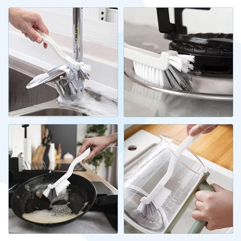 SENEMO Small Crevice Cleaning Brush Set for Household Use, 4-Piece Multifunctional Small Scrub Brushes Hard Bristle Gap Cleaning Brushes with Handle for Kitchen Sinks Window Tracks Bathroom Corners(4) - Image 5